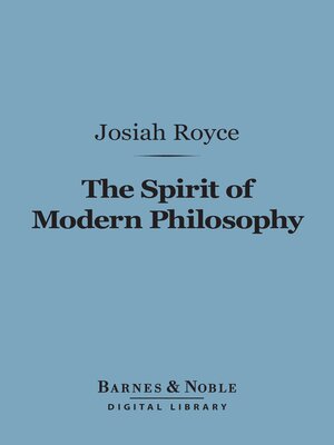 cover image of The Spirit of Modern Philosophy (Barnes & Noble Digital Library)